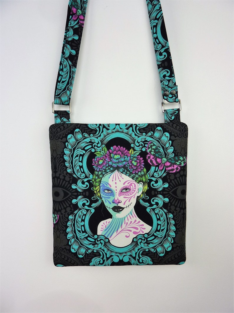 Turquoise Quirky Crossbody Bag with Zips. Etsy