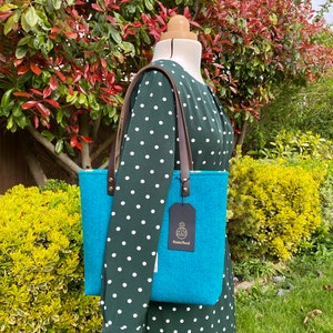 Blue and Jade Harris Tweed Tote Bag. image 6