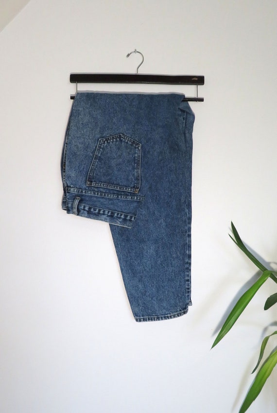 High Waist 34 Classic Blue Denim Mom Jeans Plus Size Velvet Etsy