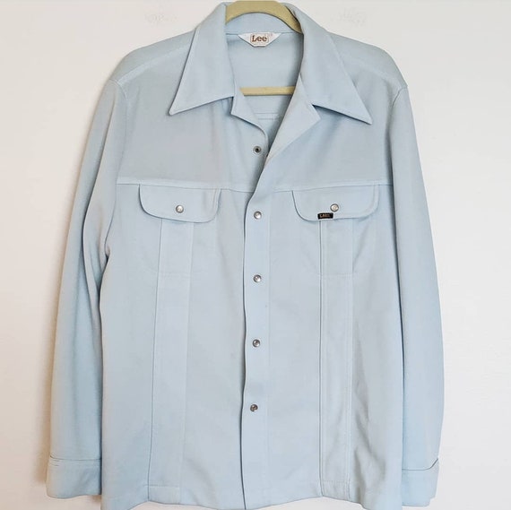 Classic Powder Blue Lee Sport Coat Jacket Large V… - image 1