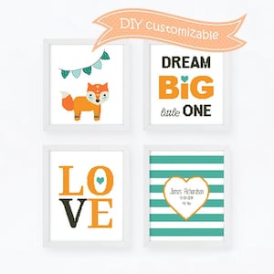 Birth announcement cross stitch pattern Set of 4 new baby cross stitch DIY Customizable cross stitch, Instant download PDF #863