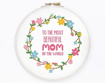 Mother's Day cross stitch pattern Mother cross stitch Mom cross stitch  Instant download PDF #089