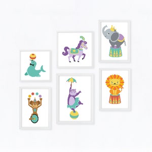Kreuzstich Stickmuster Set von 6 lustigen Tieren Kreuzstich Safari Kinderzimmer Kreuzstich, sofort download PDF #796