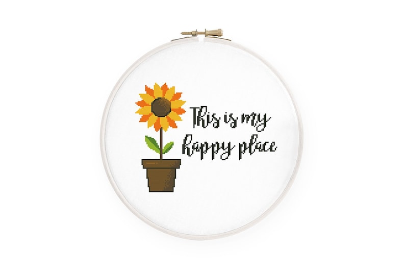 My Happy Place Cross Stitch Pattern Family Cross Stitch Etsy
