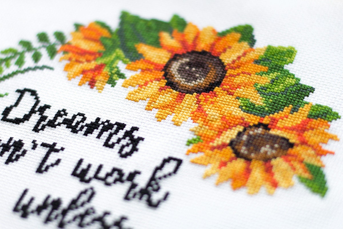 Inspirational Quote Cross Stitch Pattern Dreams Don't Work Etsy