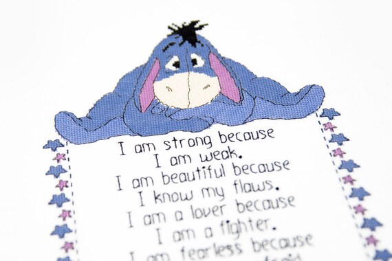Winnie The Pooh Cross Stitch Pattern Eeyore Cross Stitch Inspirational Quote Nursery Book Quote Baby Room Instant Download Pdf 140