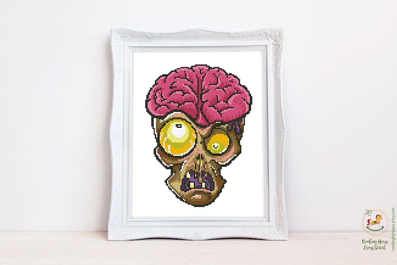 Zombie Cross Stitch Pattern Halloween Cross Stitch Horror Etsy