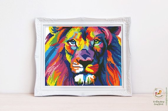 Colorful Lion Cross Stitch Pattern Abstract Lion Cross Stitch Etsy 1000 x 1000 jpeg 147 кб. etsy