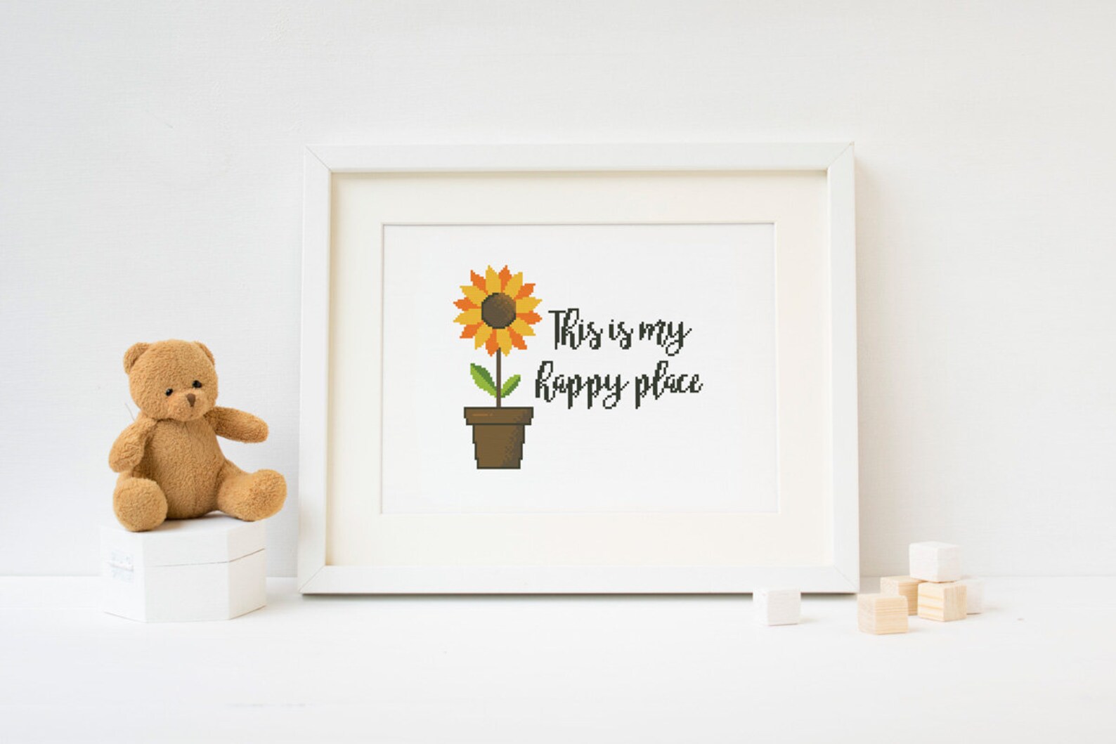 My Happy Place Cross Stitch Pattern Family Cross Stitch Etsy
