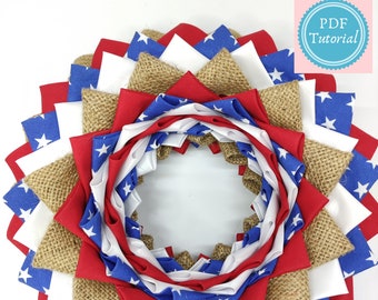 Urchin Wreath Pattern Tutorial, Folded Fabric Wreath (PDF file)