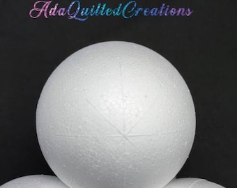 Marked Polystyrene Balls, 6cm Foam Spheres, Set of 6