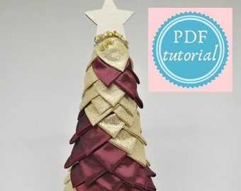 Quilted Tabletop Tree Tutorial, No Sew Fabric Skirt (PDF Pattern)