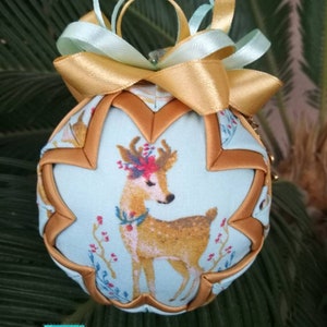 DIY KIT ornament, no sew quilted  ornament kit, tutorial diy kit, no sew kit, step by step instructions inside