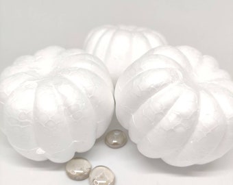 4" Styrofoam pumpkins sold in sets of four, diameter 10 cm (4") Height 6.2 cm (2.5"), diy crafts, pumpkin shapes