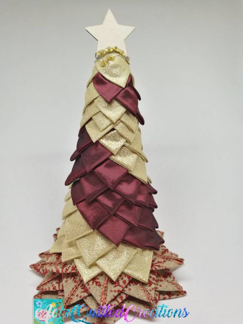 Christmas Tabletop Tree With a Skirt Quilted Tabletop Tree Etsy
