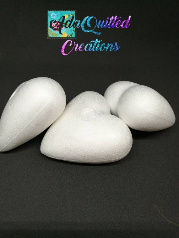 Mini Styrofoam Hearts in Sets of 6 or Sets of 12, 7 Cm Polystyrene