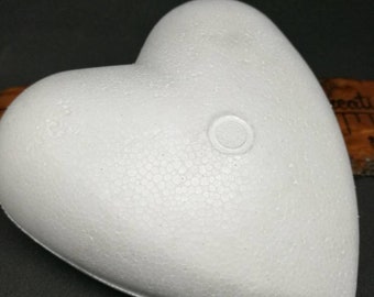 Set of 6 styrofoam hearts, 11 cm polystyrene hearts in sets of six, height 11 cm (4.33 inches), high quality EPS, diy crafts