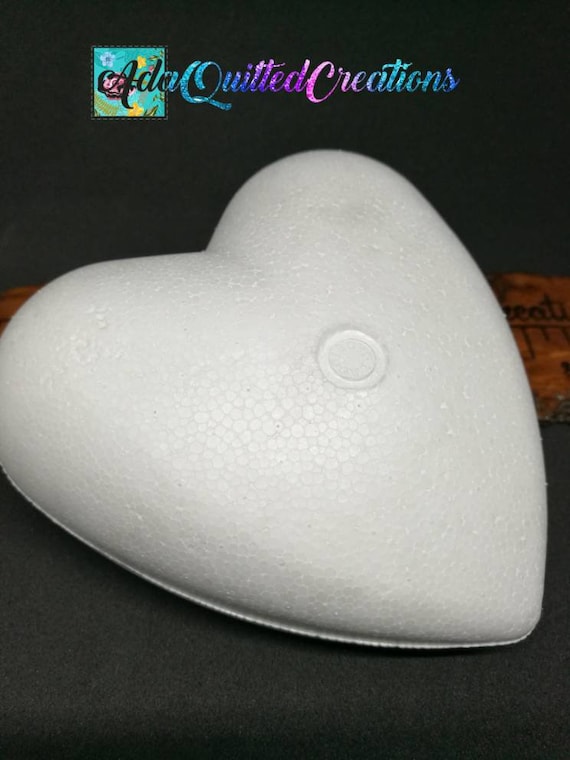 Set of 6 Styrofoam Hearts, 11 Cm Polystyrene Hearts in Sets of Six