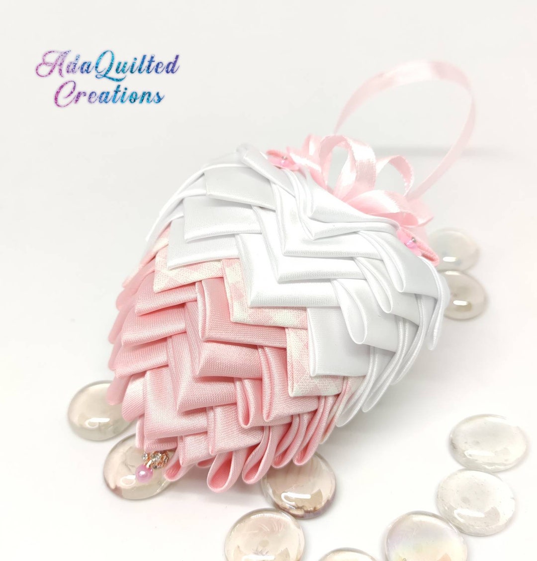 DIY KIT artichoke Heart Folded Fabric Ornament Kits, Tutorial Diy Kits