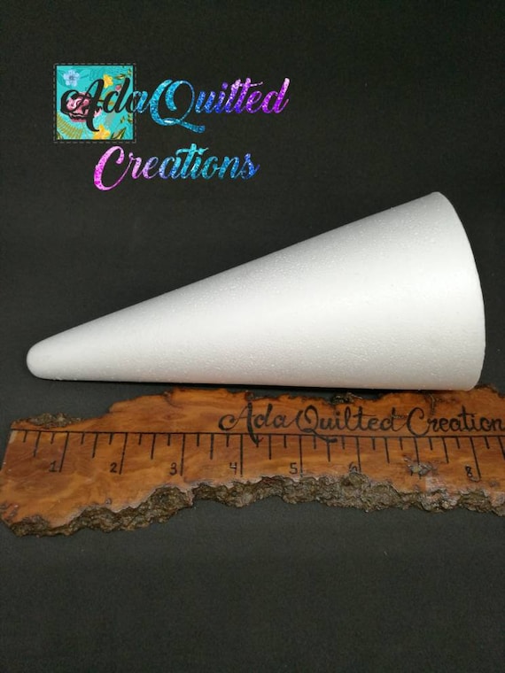 Large Styrofoam Cones, Set of Three Polystyrene Cones, Height 20 Cm 7.87 or  25cm 9.84, Base Diameter 9 Cm 3.54 or 10cm 4, DIY 