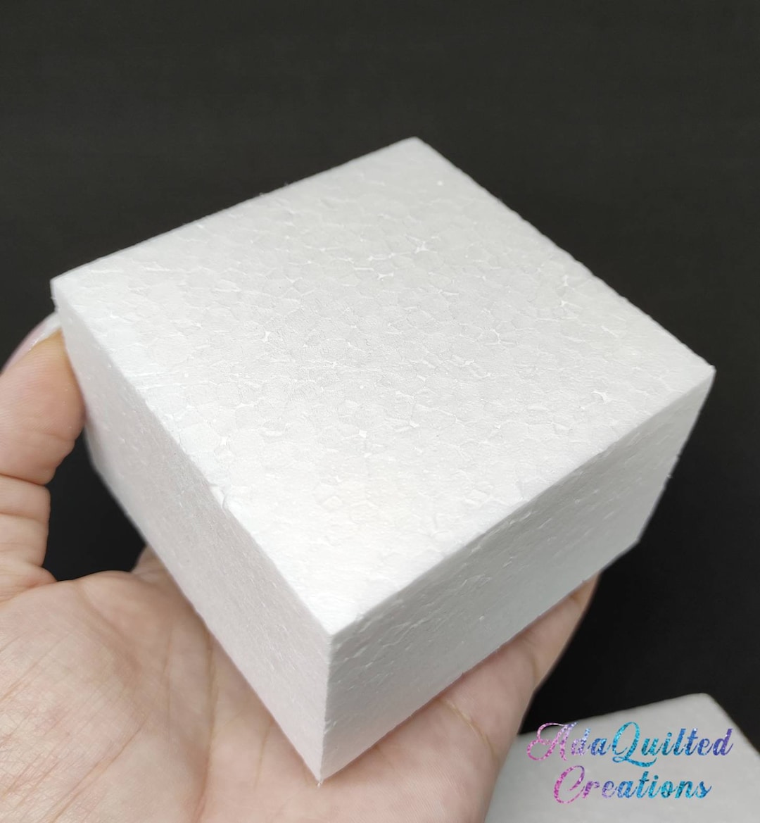 Square Styrofoam Cubes, Three Different Sizes 8x8x5 Cm 3x3x2 9x9x6