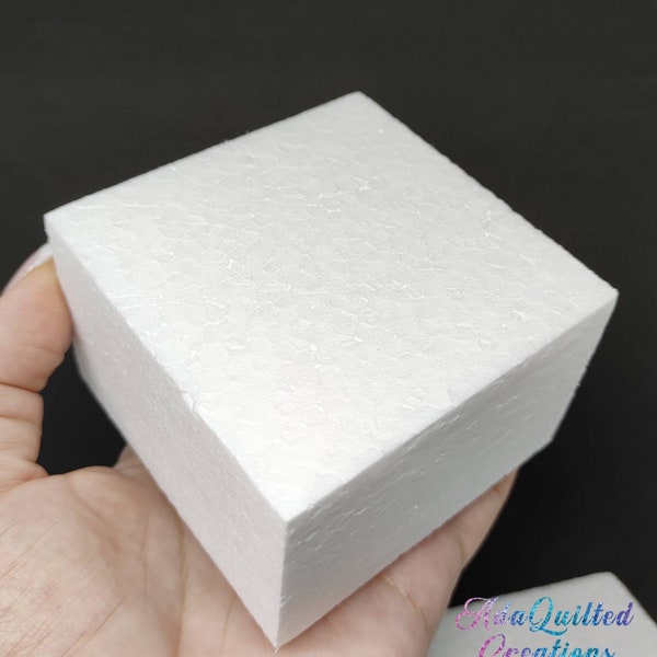 Square styrofoam cubes, three different sizes 8x8x5 cm (3x3x2") 9x9x6 cm (3.54x3.54x2.36") 10x10x7 cm(4x4x2.75"), soft cubes sold in sets