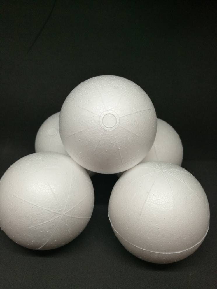 DIYASY 8 Large White Foam Balls 2 Pack Giant Foam Balls Smooth Solid Craft Balls for Christmas DIY Ornaments. 8 inch 2pcs