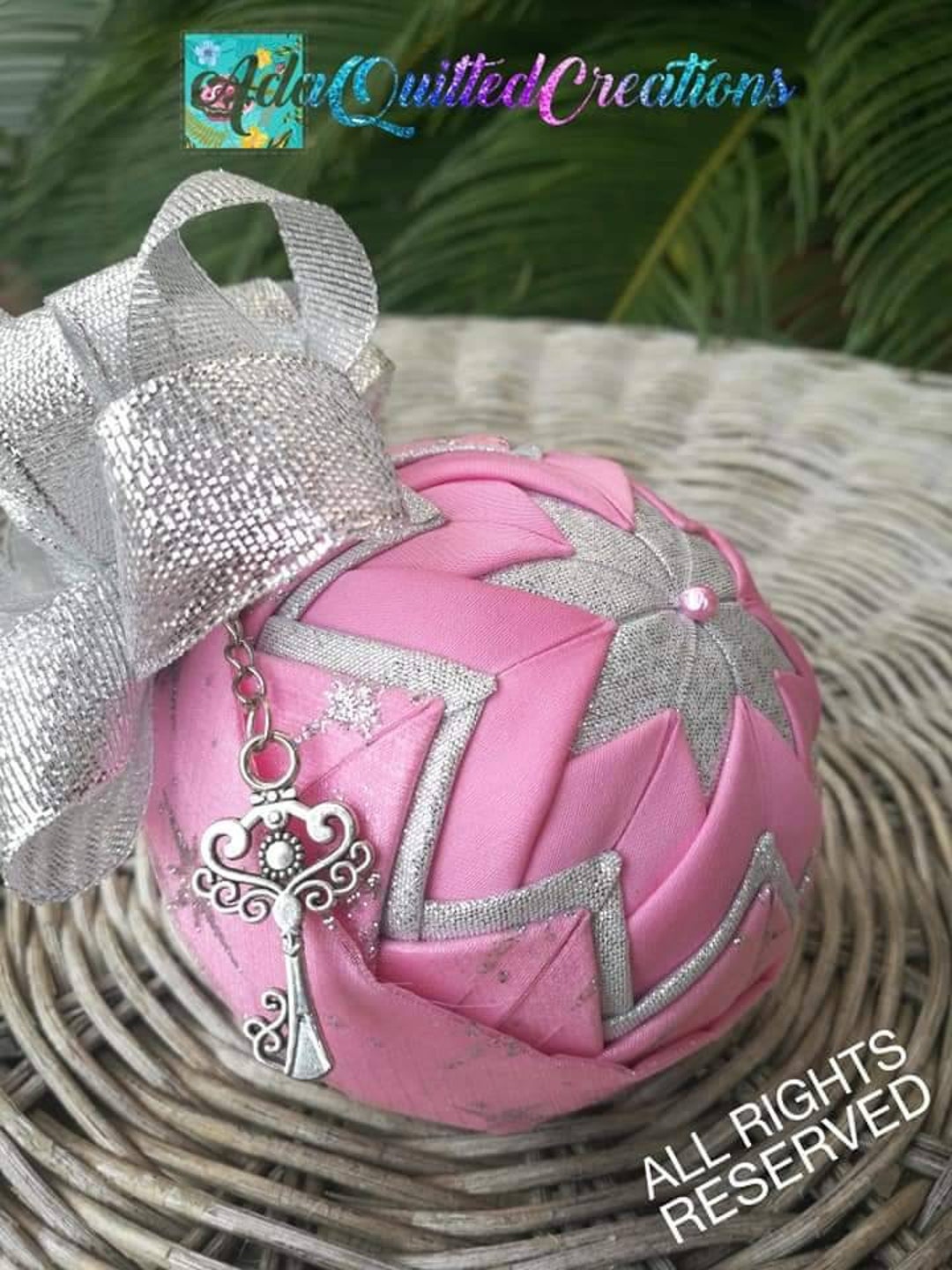 Quilted Ball Ornament Individual or in Sets, Christmas Tree Ornaments