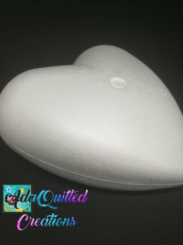 Extruded Styrofoam Heart 15 inch x 2 inch Bulk-White