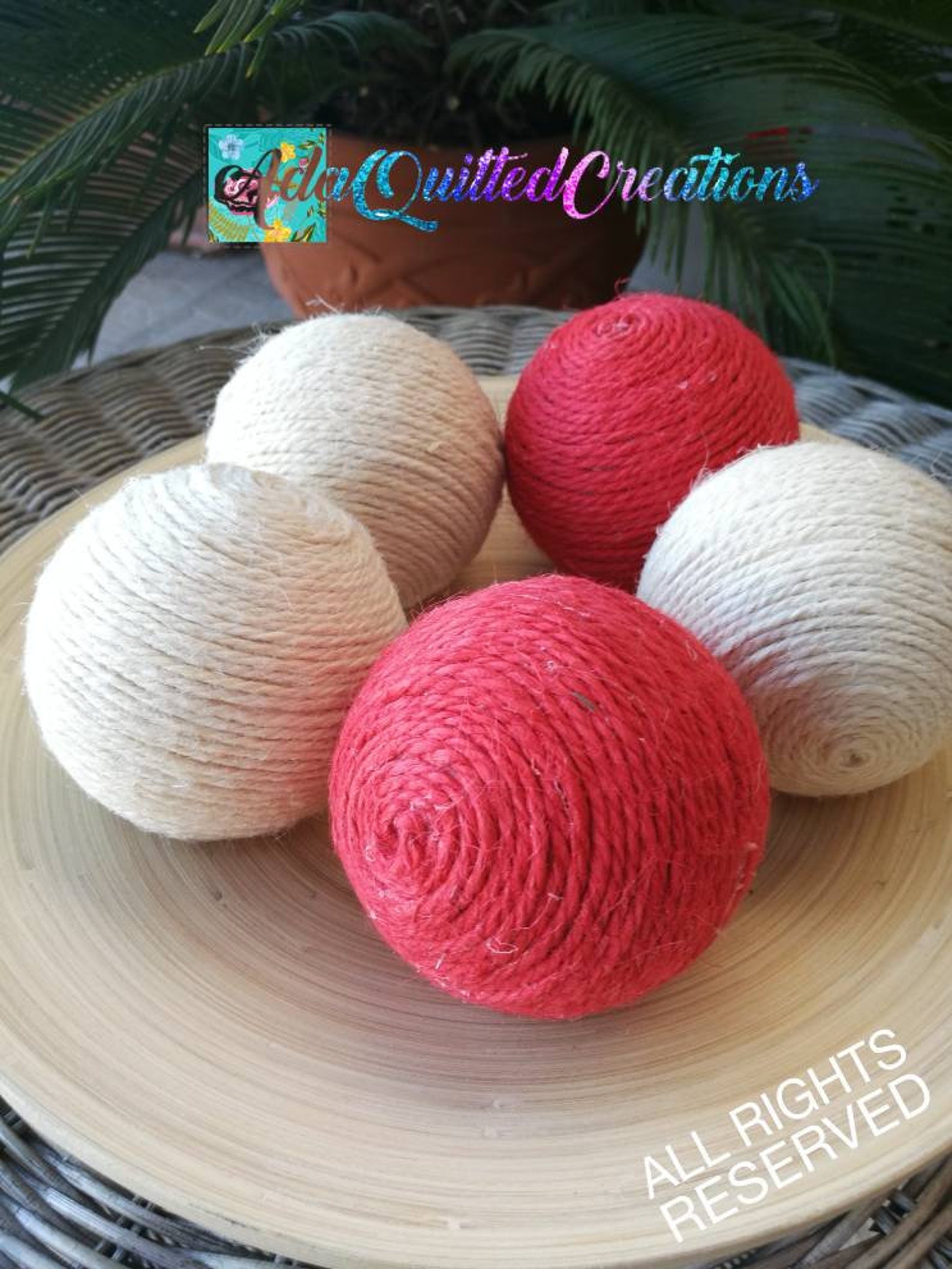 Rustic Decor Bowl Fillers Jute Rope Balls in Sets of Three or Etsy