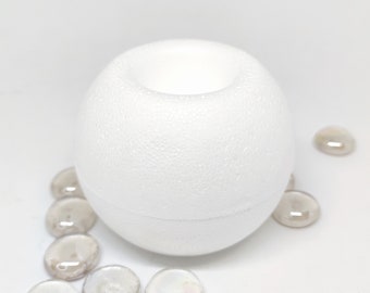 3'' polystyrene candle holders in sets of six,  polystyrene shape with indentations, 8cm (3.15 inches) styrofoam shape