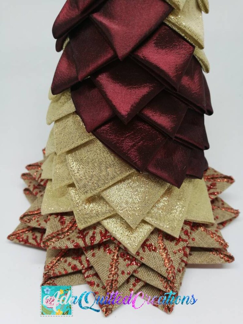 Christmas Tabletop Tree With a Skirt Quilted Tabletop Tree Etsy