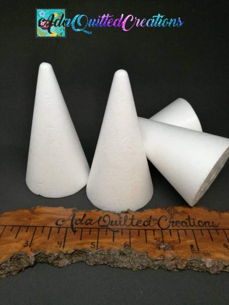 Mini Styrofoam Cones Set of Eight Polystyrene Cones Height Etsy