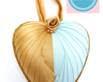 TUTORIAL, Swan Heart pattern pdf file, no sew quilted heart ornament tutorial, step by step instructions pdf file