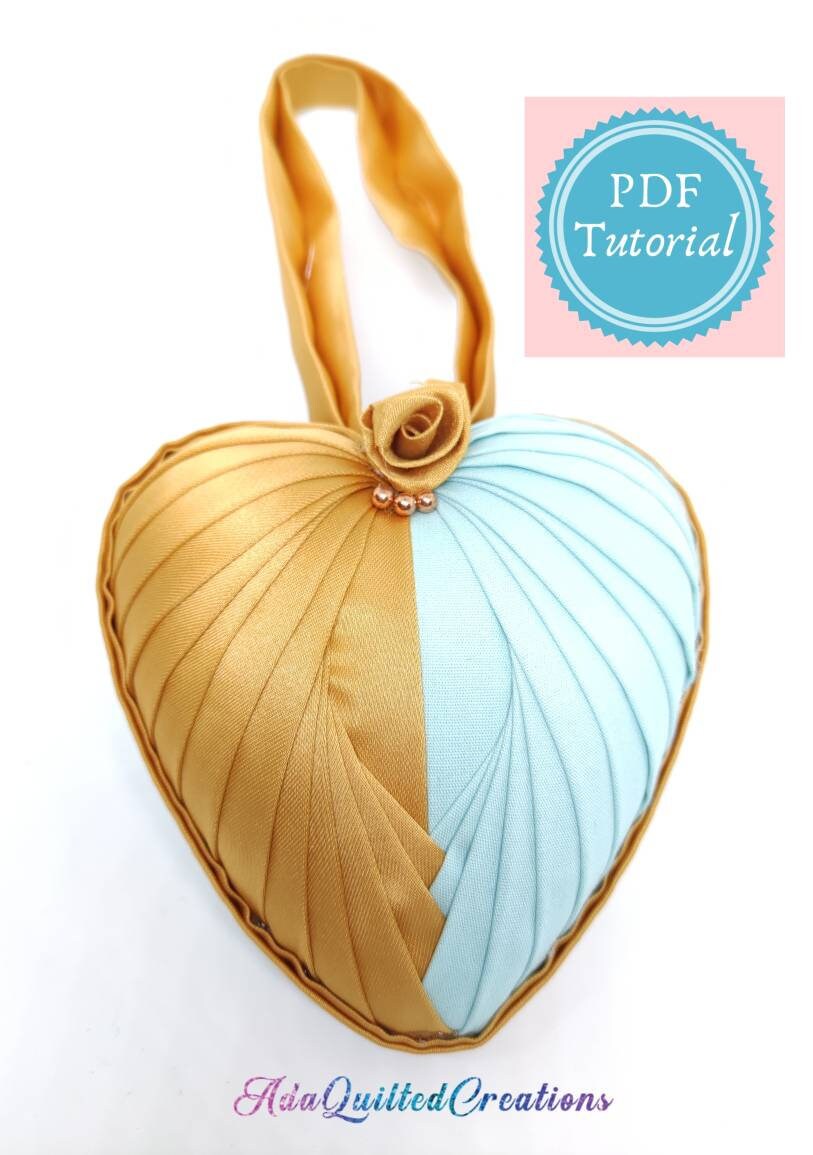 TUTORIAL, Swan Heart pattern pdf file, no sew quilted heart ornament …