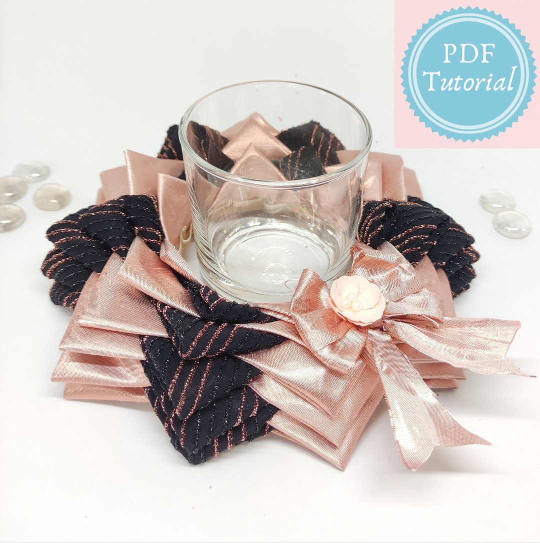 TUTORIAL, Candle Holder Pattern Pdf File, No Sew Quilted Candle Holder