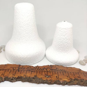 Styrofoam bells, two different sized foam bells 12cm (4.72&quot;) & 16cm (6.3&quot;) with base diameter 10.50 cm(4.13&quot;) and 13cm (5.12&quot;) respectively