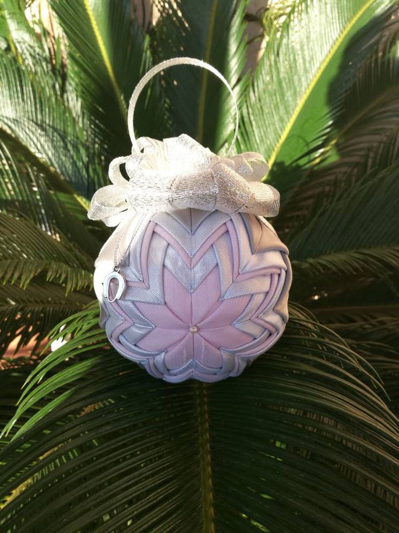 gift folded fabric ornament mantel decor christmas present Christmas tree ornament housewarming gift quilted Christmas bauble ornament