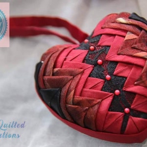 TUTORIAL, girdle pattern pdf file, no sew quilted heart ornament tutorial, step by step instructions pdf file