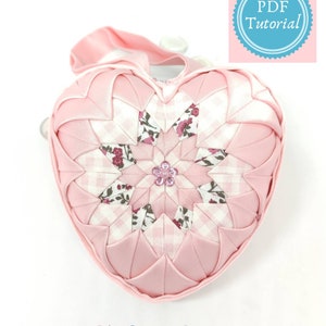 TUTORIAL, Star gazer no sew quilted heart ornament, step by step instructions