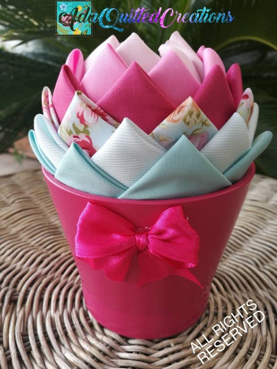 Flower In A Pot Fabric Pot Flower Pot Flower Tabletop Decor Etsy