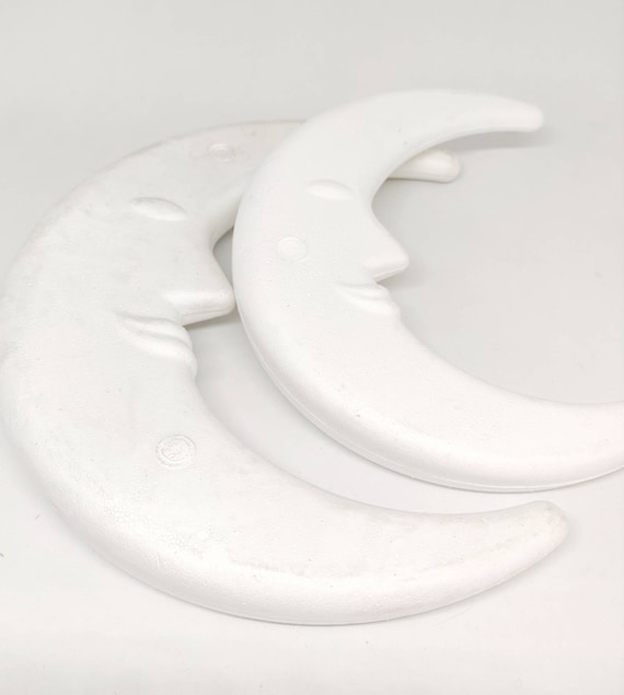 Celestial Shape EPS Polystyrene Moon in Two Sizes, Set of Two