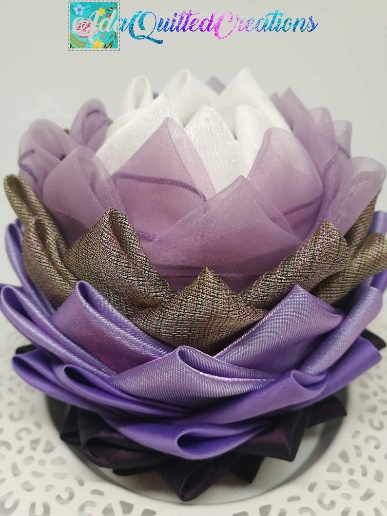 Fabric Lotus Flower Fabric Water Lily Flower Tabletop Decor Etsy