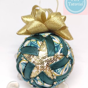 TUTORIAL pdf file, Lone star pattern, no sew quilted ornament, step by step instructions,  christmas decor, DIY quilted ornament