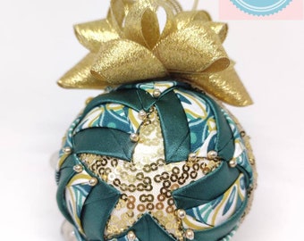 TUTORIAL pdf file, Lone star pattern, no sew quilted ornament, step by step instructions,  christmas decor, DIY quilted ornament