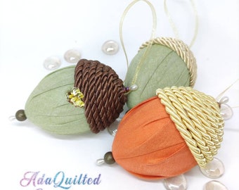 Acorns Autumn decor, fabric acorn ornaments or bowl fillers, Christmas ornaments, stocking stuffers, colleague gift or teacher's gift idea