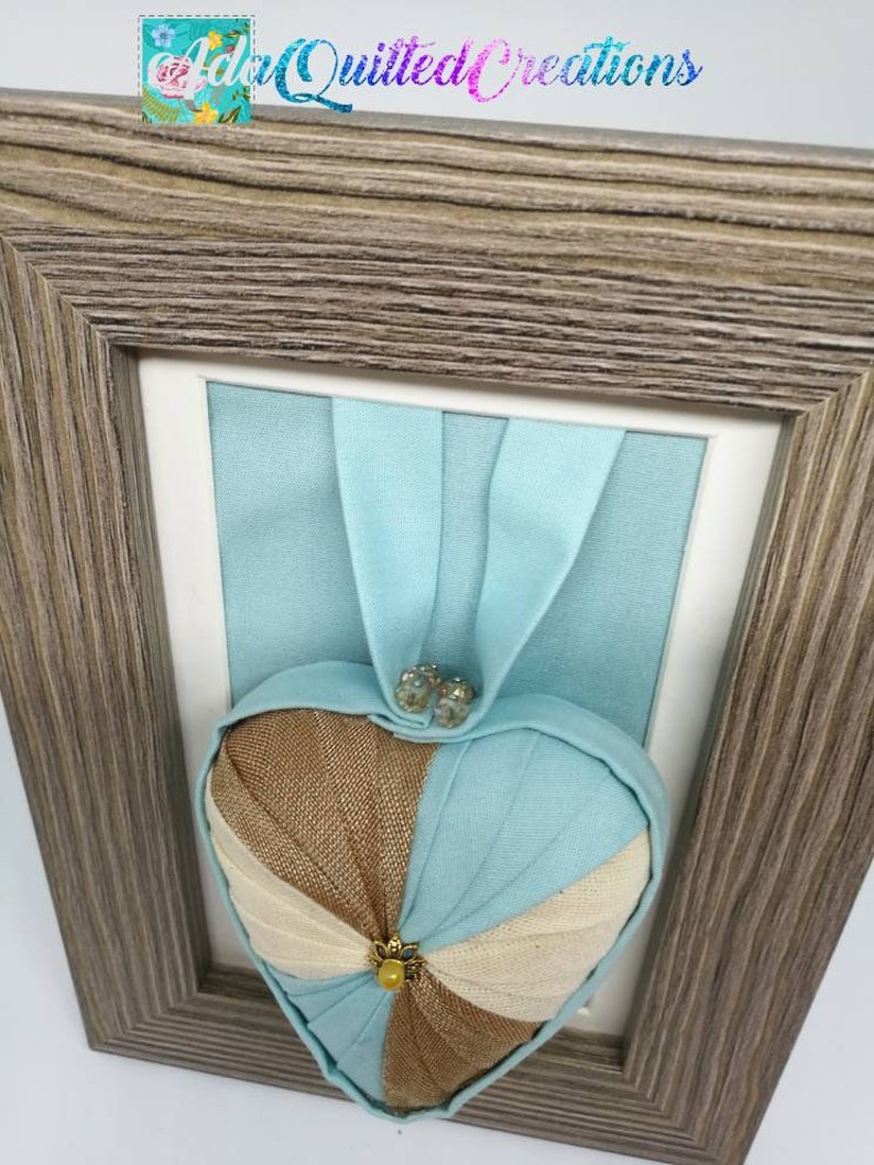 3d Framed Quilted Heart Framed Nursery Decor Quilted Etsy