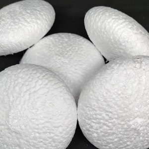 Ovale Schaumstoffscheibe 8 - 9 cm mal 4,5 cm, Styropor super weiche elliptisch geformte Scheiben im Zehner-Set, ovale Scheiben aus Styropor