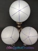 3'' hand drawn marked Styrofoam balls in sets of six or 12, 3-lined 5-lined 6-lined hand drawn balls, 8cm (3') styrofoam balls, foam balls