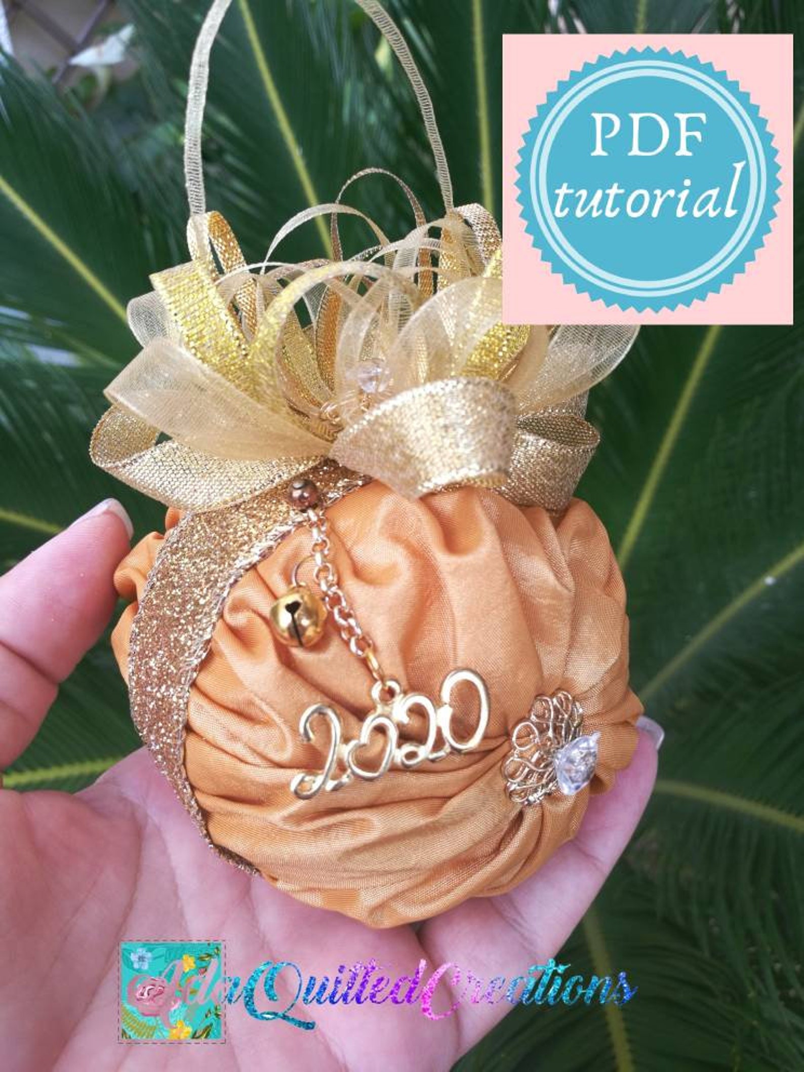 TUTORIAL Draped Ball Quilted Ornament Pattern Original Etsy